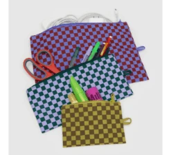 Baggu / Flat Pouch Set Jewel Checks