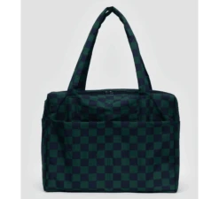 Baggu / Navy Green Check Carry-On Cloud Bag