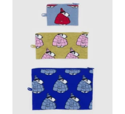 Baggu / Flat Pouch Set Puffer Snoopy