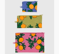 Baggu / Flat Pouch Set Orange Trees