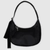 Baggu / Medium Crescent Bag Black Recycled Leather