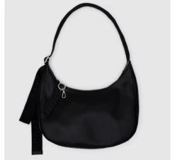 Baggu / Medium Crescent Bag Black Recycled Leather