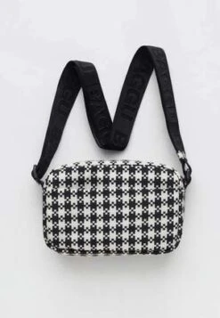 BAGGUCamera Crossbody Bag - Black/White Pixel Gingham