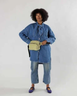 BAGGUFanny Pack - Pink Pistachio Pixel Gingham