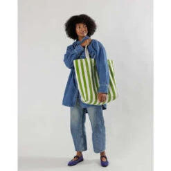 BAGGUGiant Pocket Tote - Awning Stripe -Baggu Lifestyle Cheap Store Giant Pocket Tote Awning Stripe 20230508050943 3