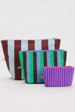 BAGGUBAGGU Go Pouch Set - Vacation Stripe Mix