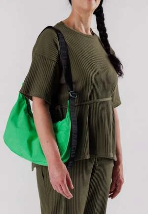 BAGGUMedium Nylon Crescent Bag - Aloe 2 BAGGUMedium Nylon Crescent Bag - Aloe - Image 2