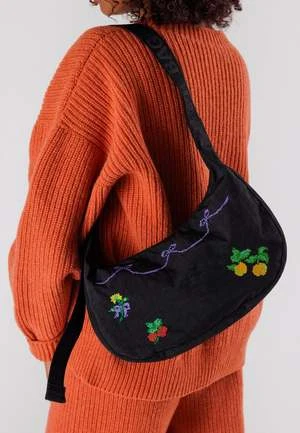 BAGGUMedium Nylon Crescent Bag - Cross Stitch 2 BAGGUMedium Nylon Crescent Bag - Cross Stitch - Image 2