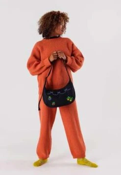 BAGGUMedium Nylon Crescent Bag - Cross Stitch