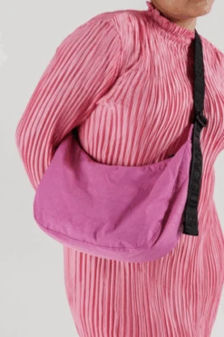 BAGGUMedium Nylon Crescent Bag - Extra Pink