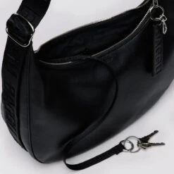 Medium Recycled Leather Crescent Bag 13 Medium Recycled Leather Crescent Bag -Baggu Lifestyle Cheap Store Medium Leather Crescent Bag Recycled Leather Black 3