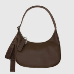 Baggu Lifestyle Cheap Store -Baggu Lifestyle Cheap Store Medium Leather Crescent Bag Recycled Leather Brown