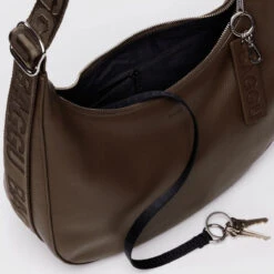 Medium Recycled Leather Crescent Bag 15 Medium Recycled Leather Crescent Bag -Baggu Lifestyle Cheap Store Medium Leather Crescent Bag Recycled Leather Brown 3