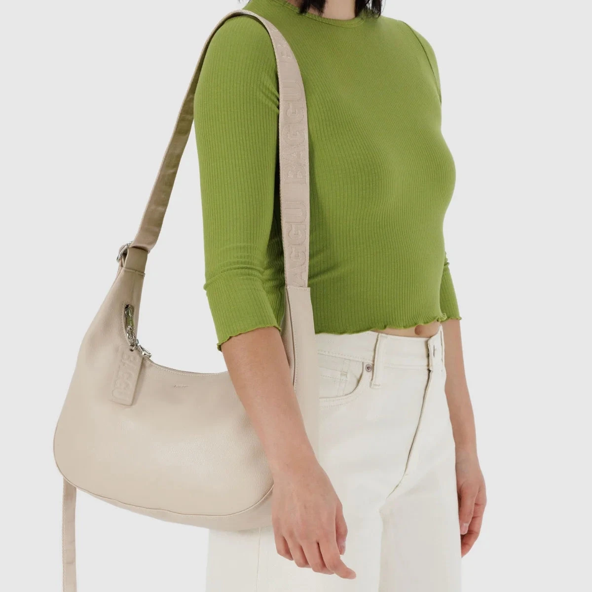 Medium Recycled Leather Crescent Bag 8 Medium Recycled Leather Crescent Bag - Image 8