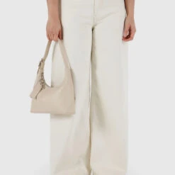 Mini Recycled Leather Shoulder Bag -Baggu Lifestyle Cheap Store Mini Leather Shoulder Bag Recycled Leather Stone 2