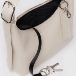 Mini Recycled Leather Shoulder Bag -Baggu Lifestyle Cheap Store Mini Leather Shoulder Bag Recycled Leather Stone 3