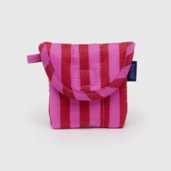 Puffy Earbuds Case -Baggu Lifestyle Cheap Store Puffy Earbuds Case Ripstop Red Pink Stripe