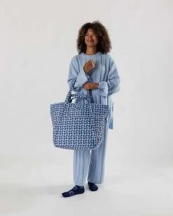 BAGGUTravel Cloud Bag - Blue Wavy Gingham