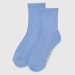 Baggu French Blue Ribbed Socks