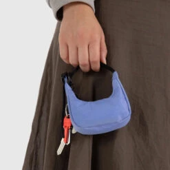 Cornflower Crescent Bag Charm -Baggu Lifestyle Cheap Store cornflower crescent bag charm being held