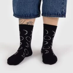 Moon Crew Socks -Baggu Lifestyle Cheap Store person wearing moon crew socks